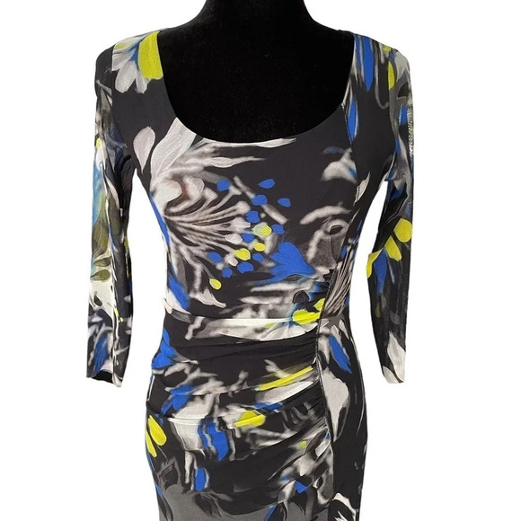 FUZZI Jean Paul Gaultier Stretchy Mesh Rouching Midi Dress - Picture 3 of 8